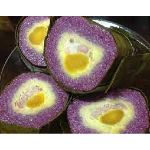 Bánh Tét Lá Cẩm Chay Nhân Đậu 