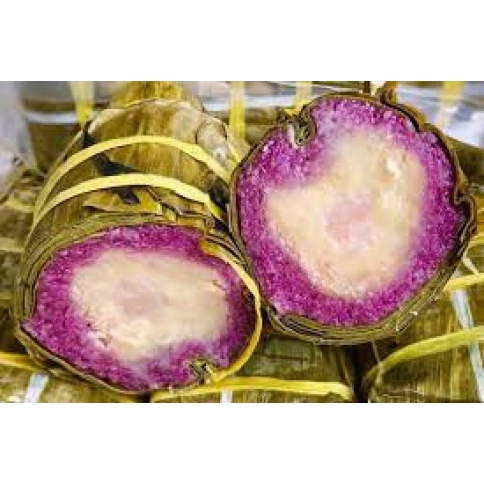 Bánh Tét Lá Cẩm Chay Nhân Đậu 
