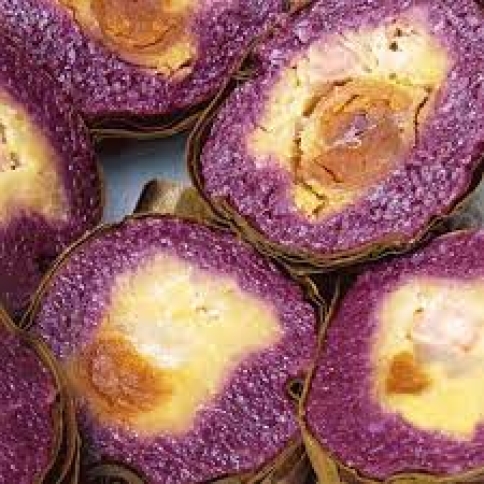 Bánh Tét Lá Cẩm Chay Nhân Đậu 